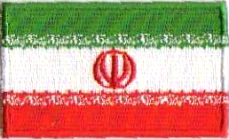 IRAN TYGMÄRKE 65x38mm