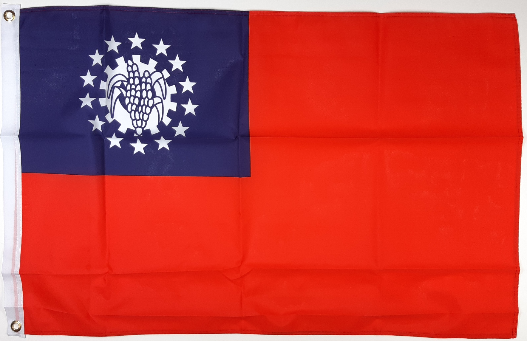 BURMA MYANMAR ÄLDRE FLAGGA 90X60CM