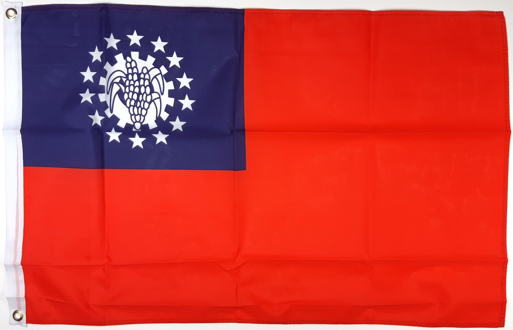 BURMA MYANMAR ÄLDRE FLAGGA 150X90CM