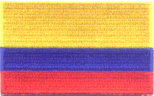 COLOMBIA TYGMÄRKE 65x38mm