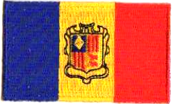 ANDORRA TYGMÄRKE 65X38mm