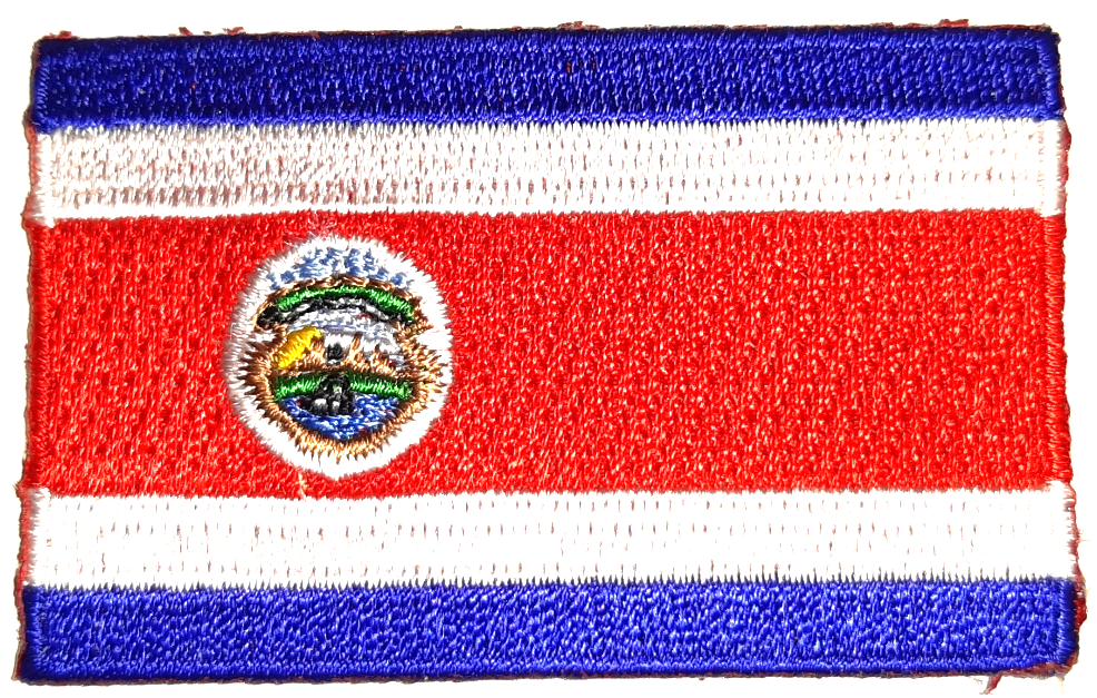 COSTA RICA TYGMÄRKE 65x38mm