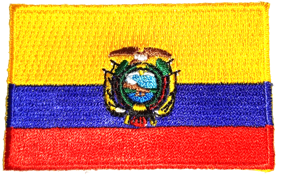 ECUADOR TYGMÄRKE 65x38mm