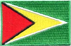 GUYANA TYGMÄRKE 65x38mm