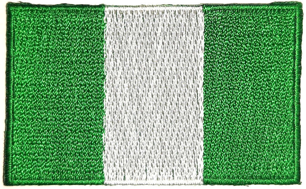 NIGERIA TYGMÄRKE 65x38mm