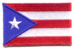 PUERTO RICO TYGMÄRKE 65x38mm