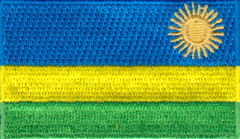 RWANDA TYGMÄRKE 65x38mm