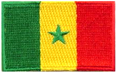 SENEGAL TYGMÄRKE 65x38mm