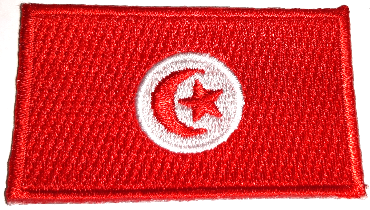 TUNISIEN TYGMÄRKE 65x38mm