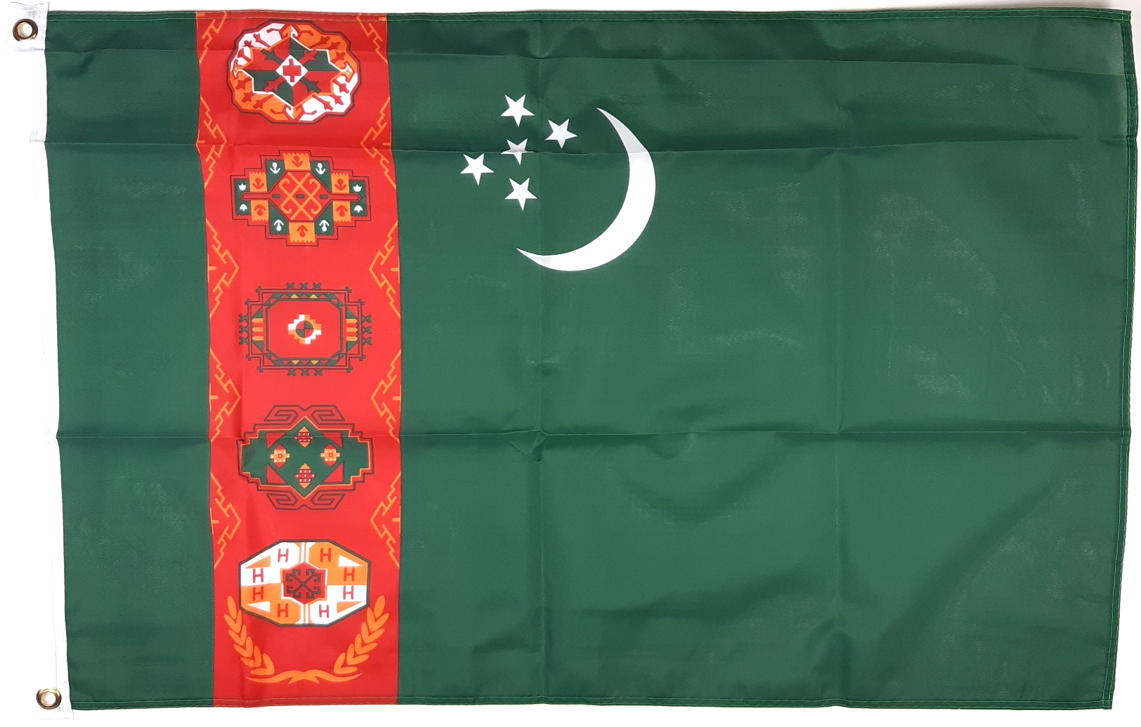 TURKMENISTAN FLAGGA 150X90CM