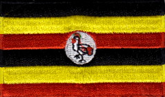 UGANDA TYGMÄRKE 65x38mm