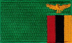 ZAMBIA TYGMÄRKE 65x38mm